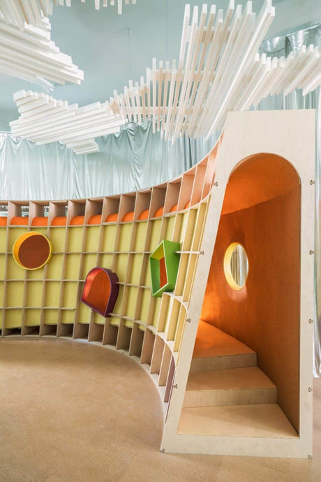 Architensions crafts lively Kids' Playspace with plywood frame and tunnel - Vinawood Vietnam Plywood