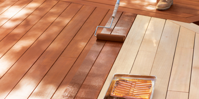Some tools & stuff to perform the job of staining pressure treated wood