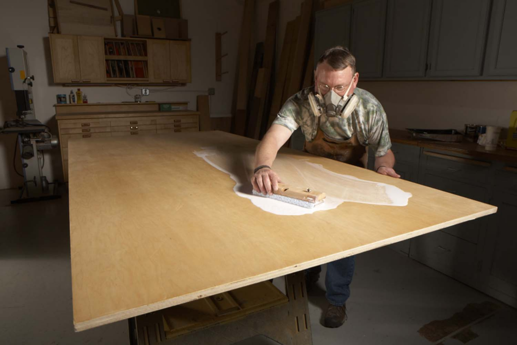 Prepare to finish plywood